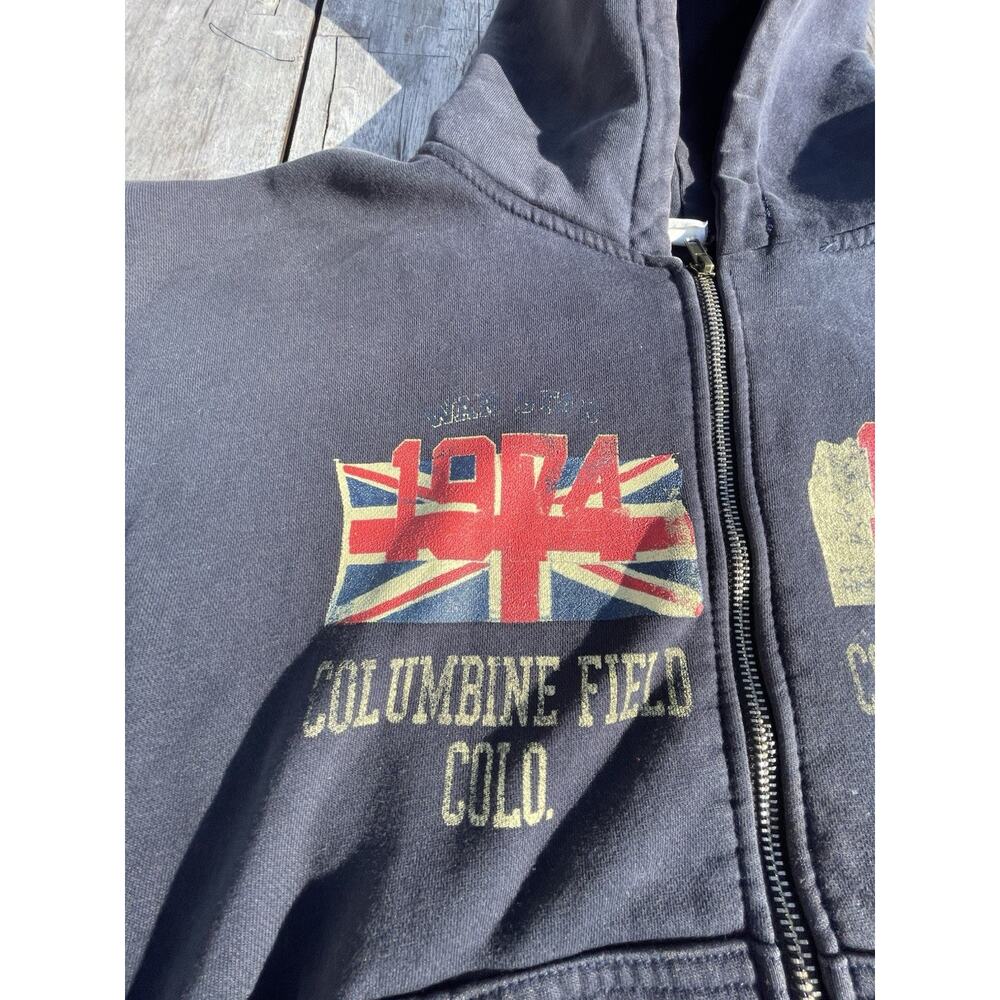 Vintage 1974 “WAR” Columbine Field Colorado Zip Up Hoodie Rare - Picture 3 of 7